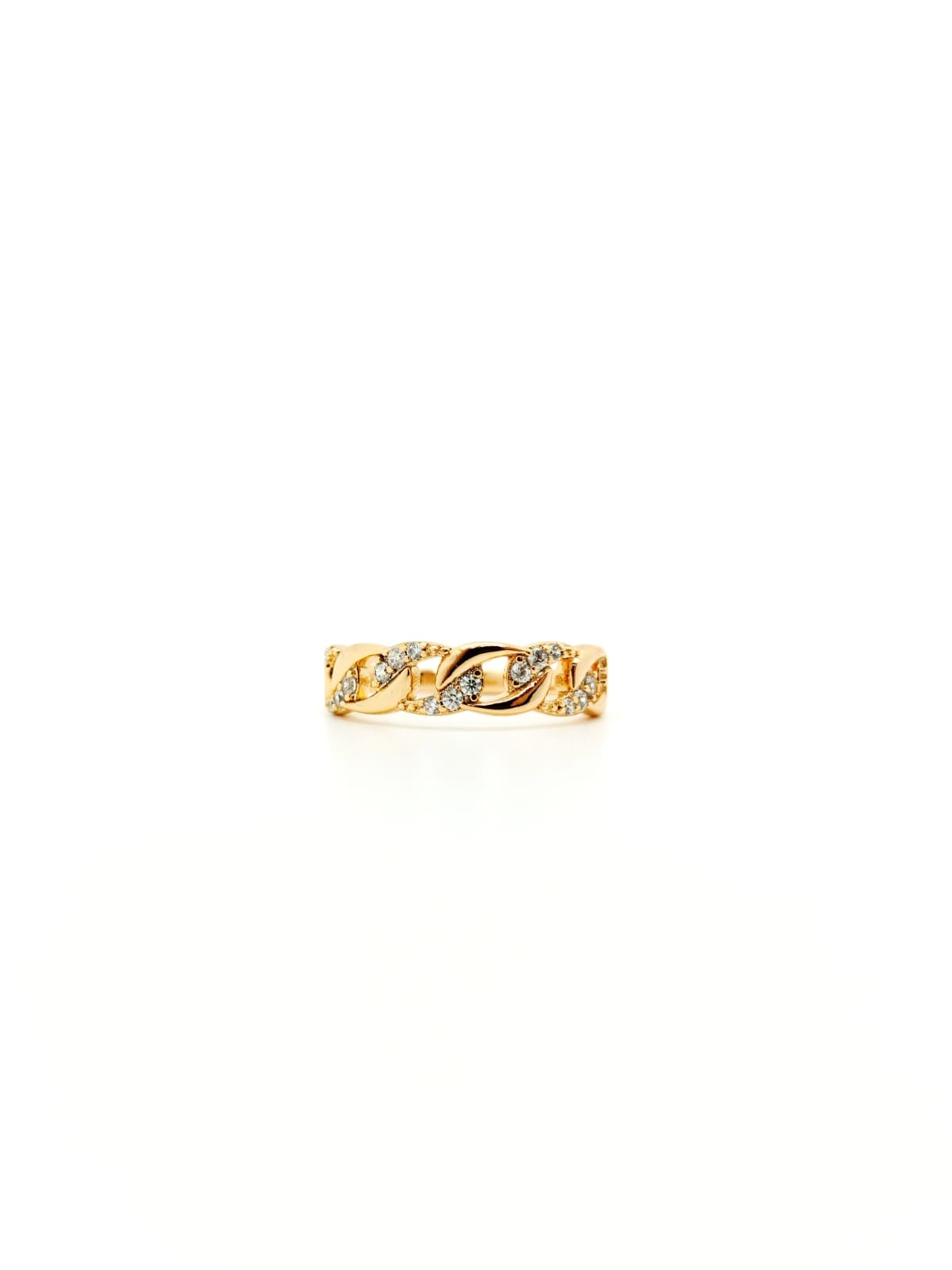 Barzel Anillo De Declaración Chapado En Oro De 18 Quilates