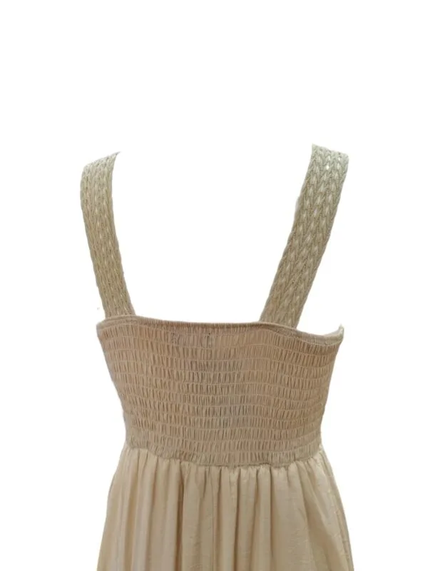 Vestido largo beige con detalles en Macramé - Imagen 6